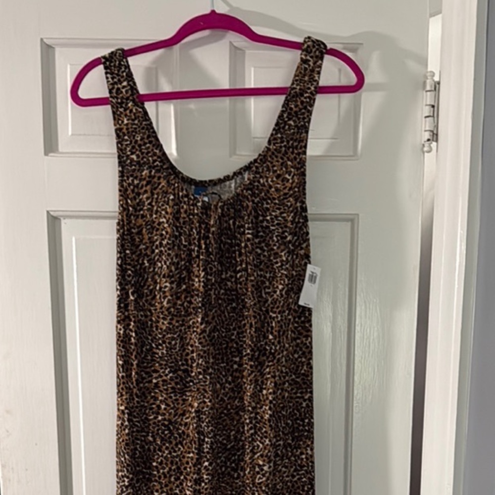 Leopard Print Sleeveless Maxi Dress